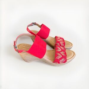 Tuscany By Easy Street Made In Italy Wedge Sandals Size 8 1/2 M